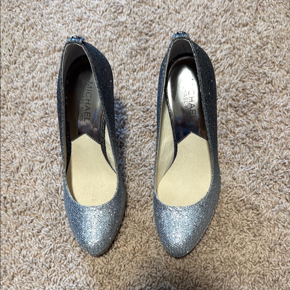 Michael Kors Silver Heels Sparkly Elegance